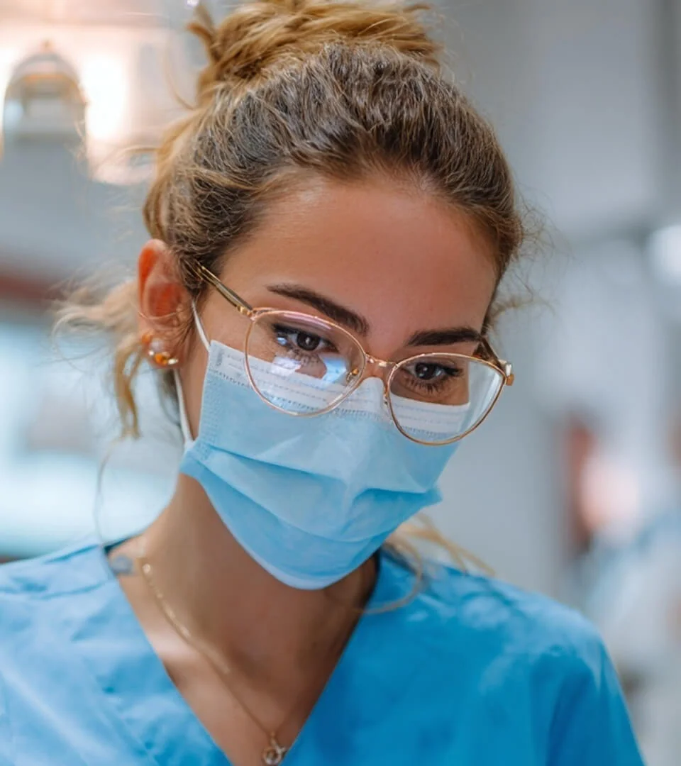 Healthcare professional with mask